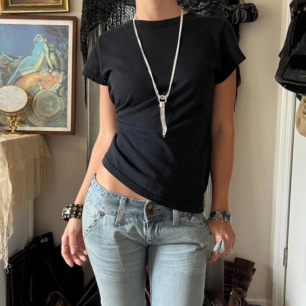 Juicy Couture Womens Black Short Sleeve Crew Neck T-Shirt Basic Y2K Tee XL